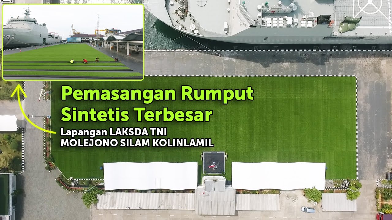 Pasang Rumput Sintetis dipinggir Kolam Renang