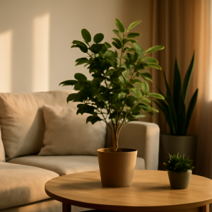 Tips Menata Ruang Tamu Minimalis dengan Tanaman Sintetis agar Lebih Segar di Musim Hujan